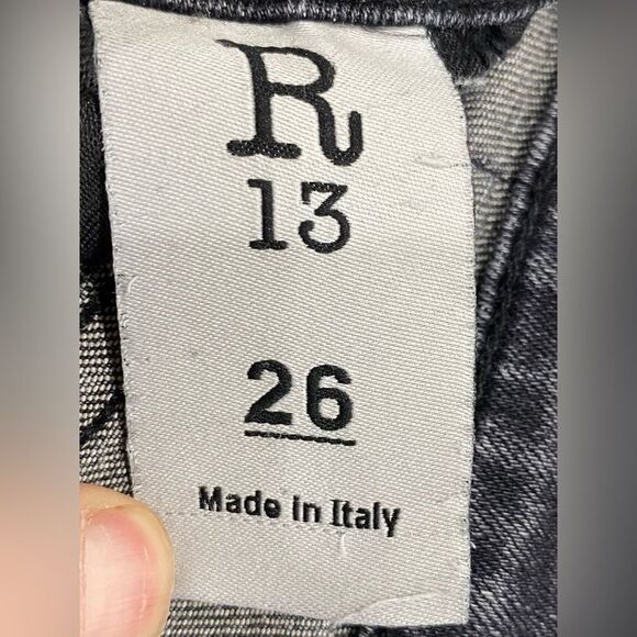R13 Kate Skinny Jeans Orion Black 26x27 Made in Italy Distressed EUC - Picture 8 of 13